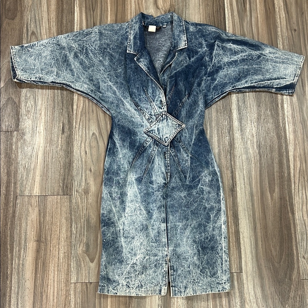 Vintage Stylish Blue Denim Dress